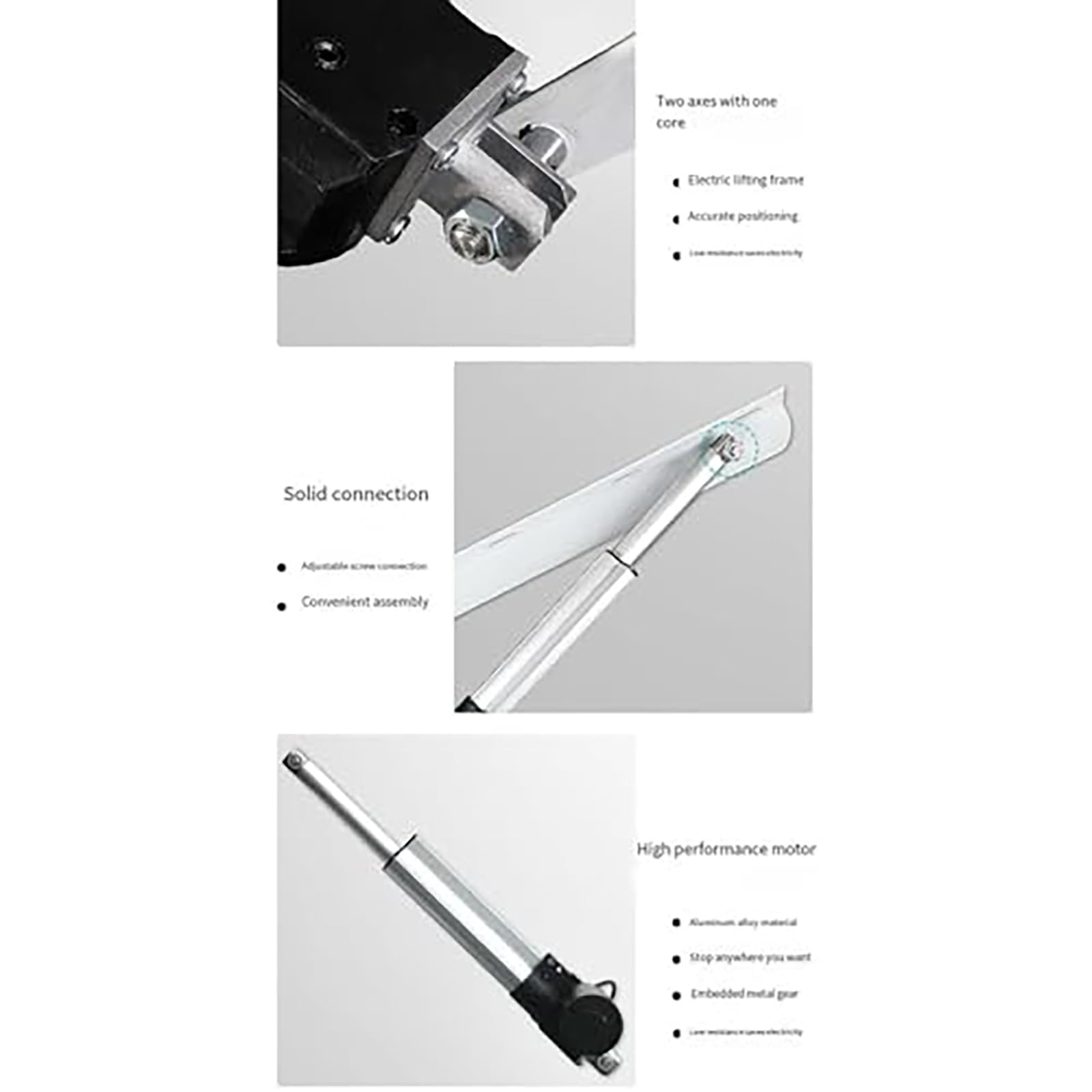 Elektryczny mechanizm podnoszenia łóżka, hydrauliczny system podnoszenia sprężyn gazowych do skrzynek do przechowywania i podstaw Divan (czarny, 80 cm)