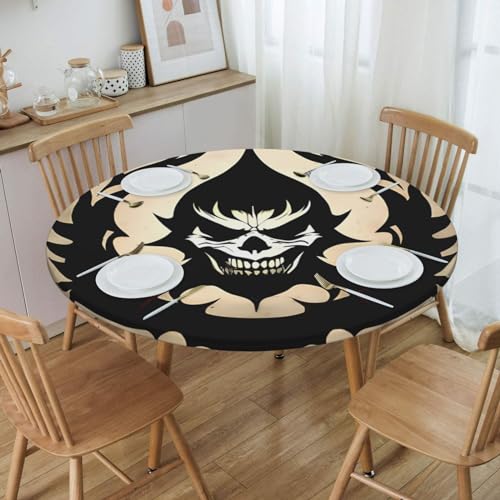 Nappe ronde imprimée Devil Satan imperméable table ronde 101 à 127 cm - 6