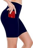 High Waist Yoga Running Compression Biker Shorts for Workout Exercise 3 Pockets