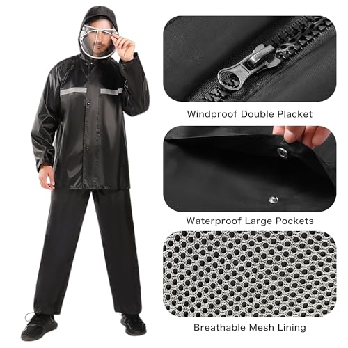Conjunto impermeable para hombres y mujeres con tiras reflectivas miniatura 5