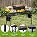 KUKKUME Campingtisch Klappbarer 90×40cm 3-Fach Höhenverstellbarer Grilltisch mit Metallgitter-Tischplatte und 2 Seitentaschen Faltbarer Gartentisch Klapptisch für Outdoor Garten Camping Picknick