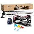 Nilight 52Inch 300W Spot Flood Combo Led Light Bar Off Road Driving Lights Boat Lights Fog Light 12V On/Off 5 Pin Rocker Switch Power 14AWG Wiring Harness Kit-1 Lead for Trucks,2 Years Warranty