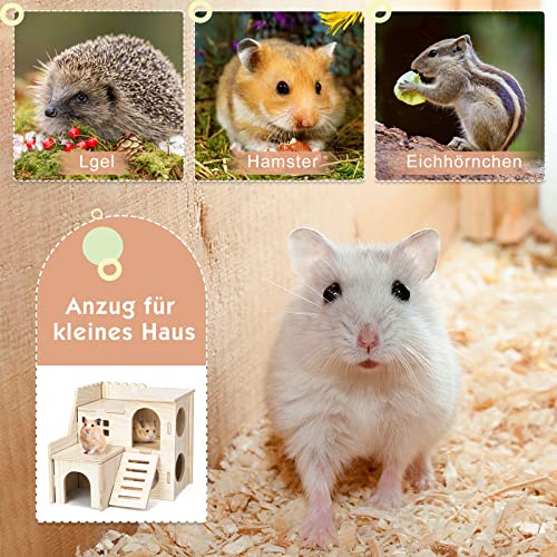 Bomoya 6 Stück DIY Hamster Spielzeug aus Holz, Haus Versteck Kauspielzeug Zubehör Meerschweinchen Chinchillas Rennmäuse Zwerghamster