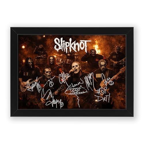 Image of AllStarMedia Tribute to Slipknot Inspired Poster Print | 25th Anniversary Here Comes The Pain Tour | Fan Art Gift | Music Wall Art | Limited Edition Print | A4 Framed (30 x 21 CM)