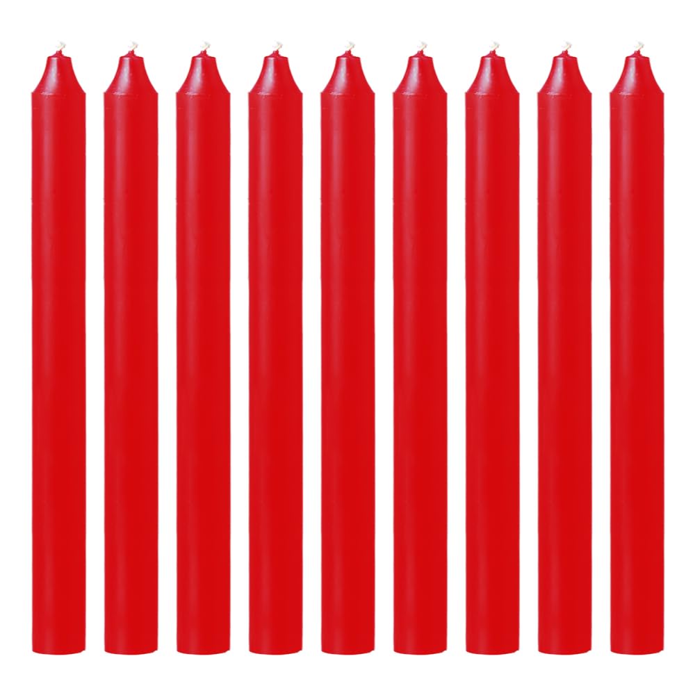Tezraftaar Red Tezraftaar® 100 X Dinner Candles Paraffin Wax Tape Candle Unscented Long Burning 190Mm For Christmas Parties Restaurants Dining