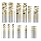 AugTouf Titanium Drill Bit Set (60Pcs), 4341 HSS 118° Small Drill Bits for Wood, Metal, Steel,...