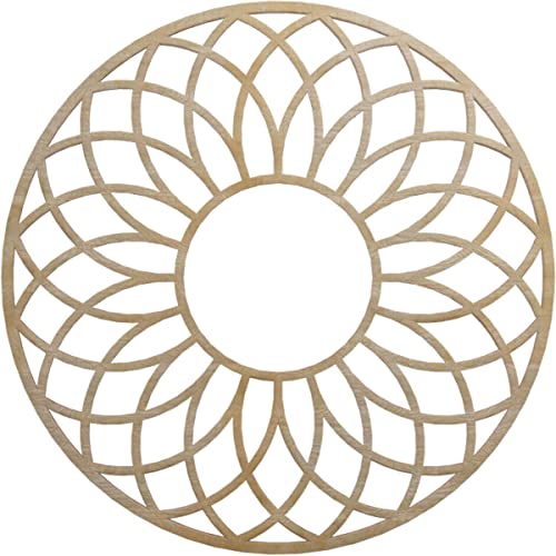 Image of Ekena Millwork 28 inchOD x 9 5 /8 inchID x 1 /4 inchT Cannes Wood Fretwork Pierced Ceiling Medallion, Hickory