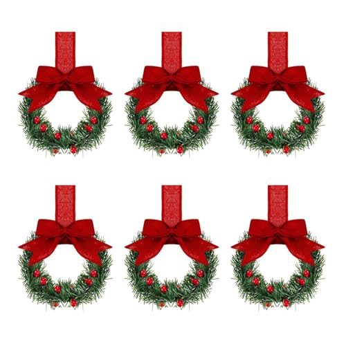 6Pcs Mini Christmas Wreath Kits Kitchen Cabinet Wreaths 2024 Cabinet ...