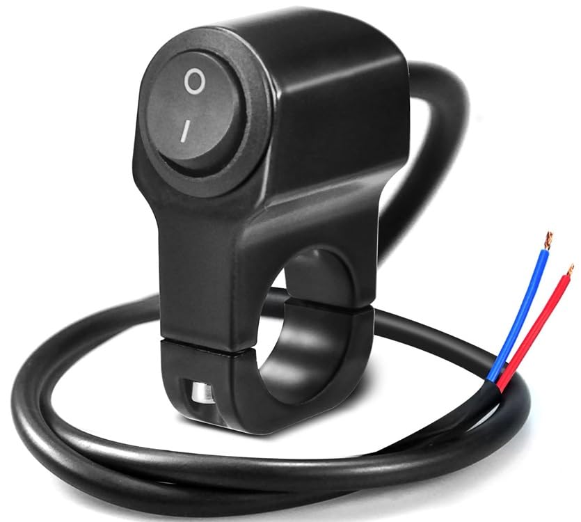 GONAMA Waterproof Multi-Function 3 Mode Way Handlebar Switch ON-Off-ON 12V Motorcycle Handlebar Switch Aluminum Alloy Toggle Switch for Motorcycle Light Bike Light Spotlight 7/8"(22MM) 1 Pcs-image-29
