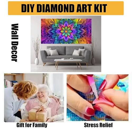 Peinture diamant pour beginner kit anti-stress mandala multicolore