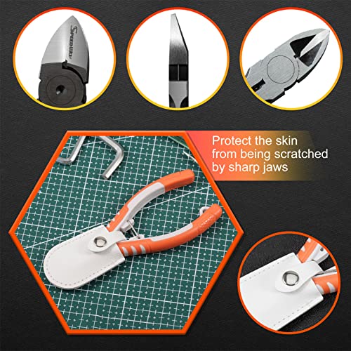 Speedwox Precision Diagonal Cutting Pliers 5 Inches Wire Flush Cutters Ultra Sharp Electronics Pliers Model Sprue Wire Clippers Side Cutting Nippers With Safety Lock And Protective Holster Cr-V Steel #TOP4