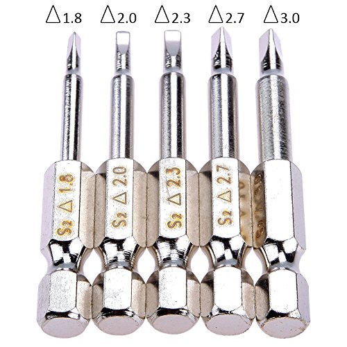 Leizeng 5Pcs Magnetic Triangle Head Screwdriver Bits S2 Steel 1/4 Hex Shank 50Mm Set #TOP1