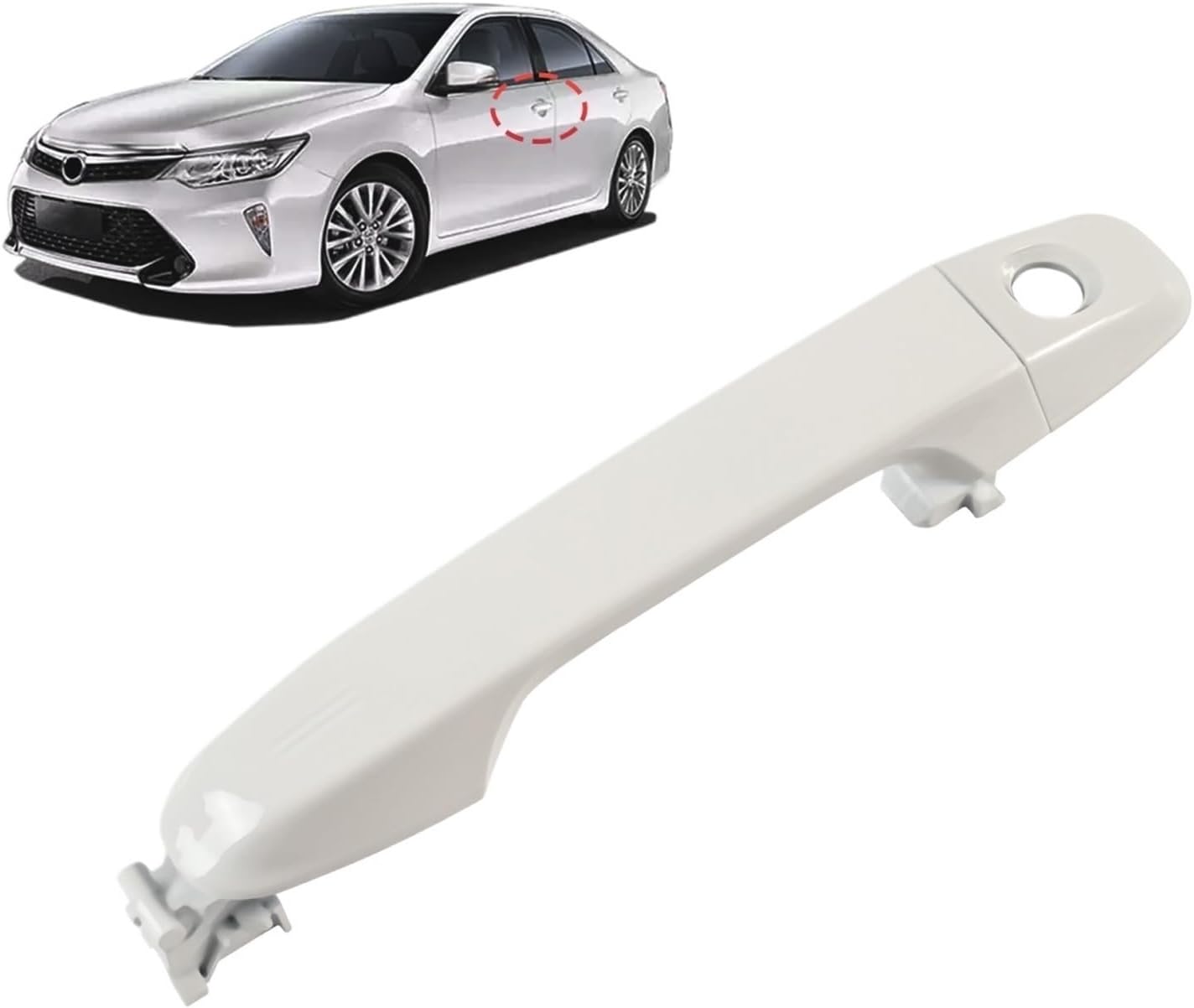 Car Front Left Driver Side Exterior Door Handle Compatible with Toyota Camry 2012 2013 2014 2015 2016 2017 Replaces 6921106090 6921706370C0(White)