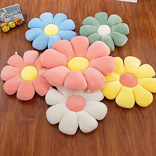 Kekeso Flower Floor Pillow Seating Cushion Daisy Flower Throw Pillow Cute Room Decor For Girls Flower Plush For Reading And Lounging Comfy Pillow (38Cm/14.96Inch, Green) #TOP3
