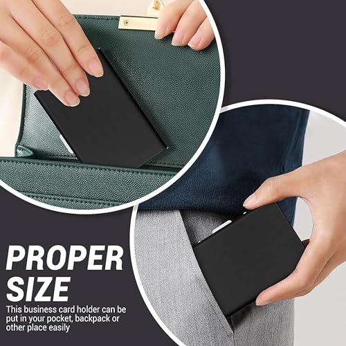 Image of MINI2BUY Metal Card Wallet (Up-to 20 Large Card Slots) RFID Protected Men & Women for Credit | Debit | ATM | Business Cards for Corporate Gift-Easy Click Button Closure (9.5 x 6.6 x 1.9 CM) (Black)