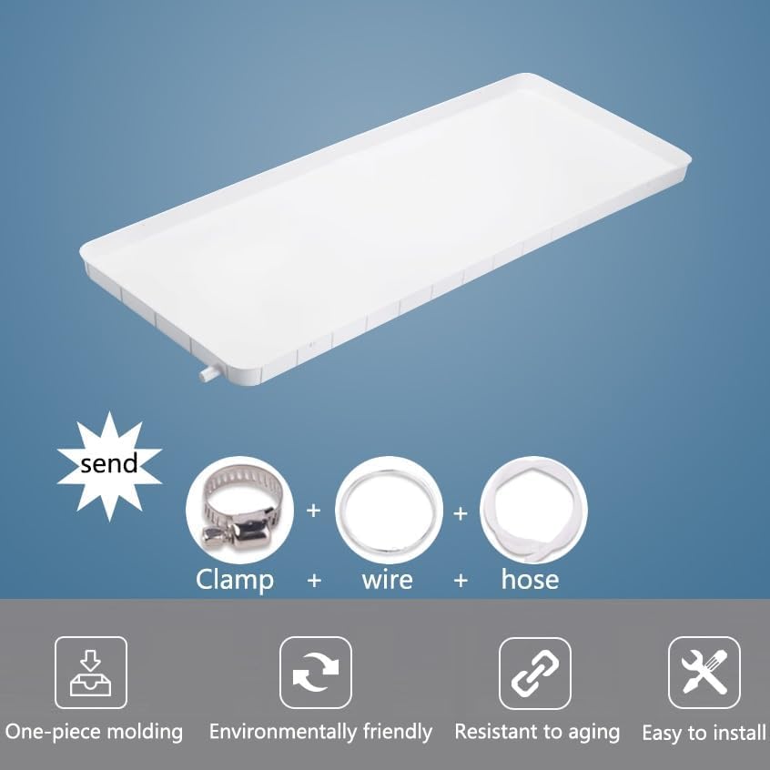 Air Conditioner Drip Tray with Drain Pipe & Accessories - Essential for Efficient Water Drainage & Leak Prevention, Perfect for Home & Office Use