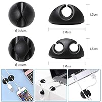 URAQT Kabelclips Kabelhalter, Vielzwecke Organizer, 15 PCS, Schwarz – Ansicht 2