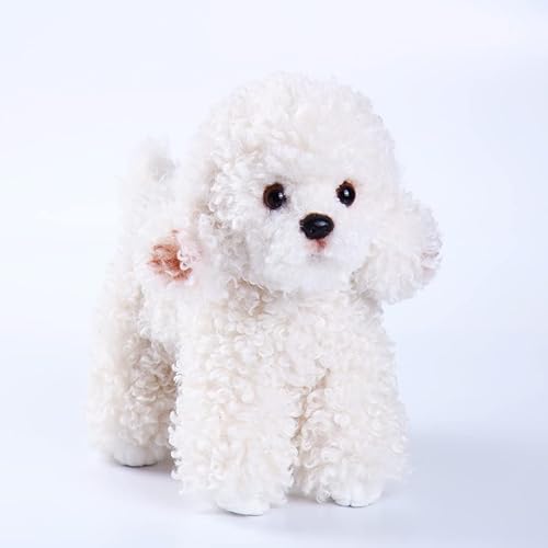 Miniatura 2 de CU-MATE Peluche de perro de caniche de peluche realista, adorable almohada para dormir para niños y amigos