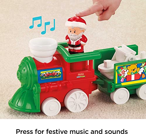 Fisher-Price Little People Toddler Toy Musical Christmas Train With Santa Elf & Reindeer Figures For Ages 1+ Years #TOP1