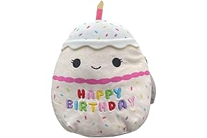 Squishmallows Oficial Kellytoy Food Plush Toys Soft Plush Animal (8 Inch, Lyla Happy Birthday Cake)