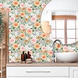 VaryPaper Papel Pintado Autoadhesivo Flores Elegante 44.5cmx200cm Papel Adhesivo para Muebles Mate Papel de Pared Decorativo Dormitorio Salon Baño Papel para Muebles Adhesivo Armarios Estanterías