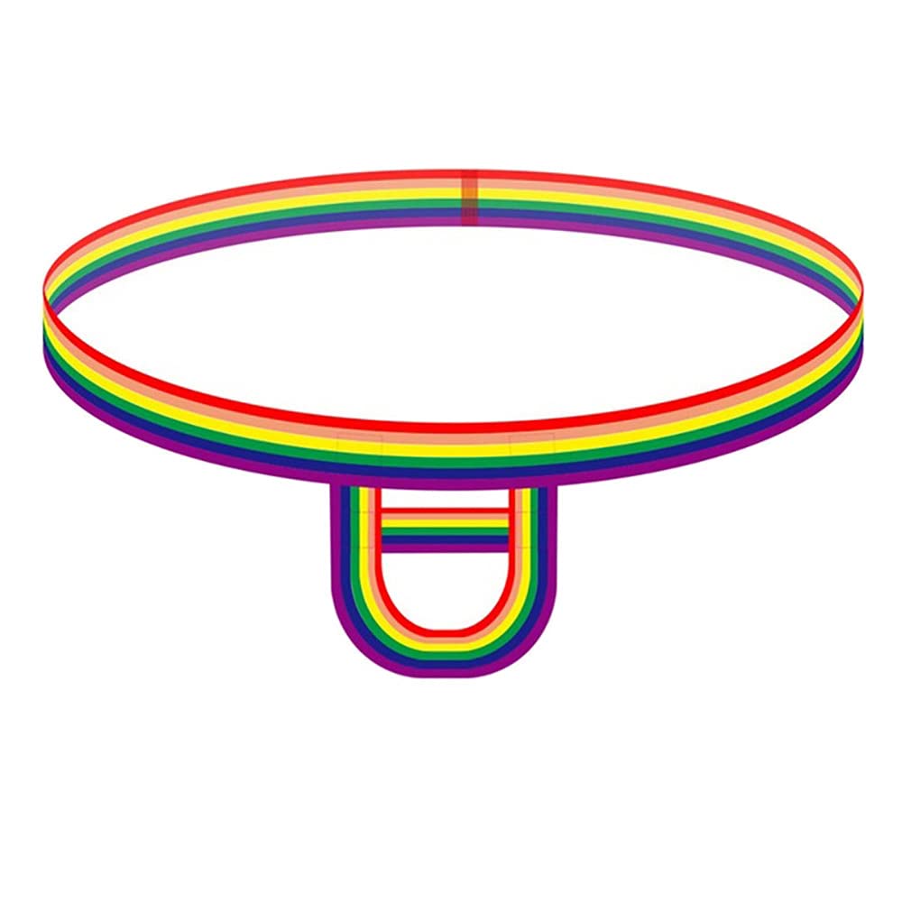 ADAHOPMens Stretch Rainbow Underwear Gay Low Rise Bare Back G-String Pouch Briefs