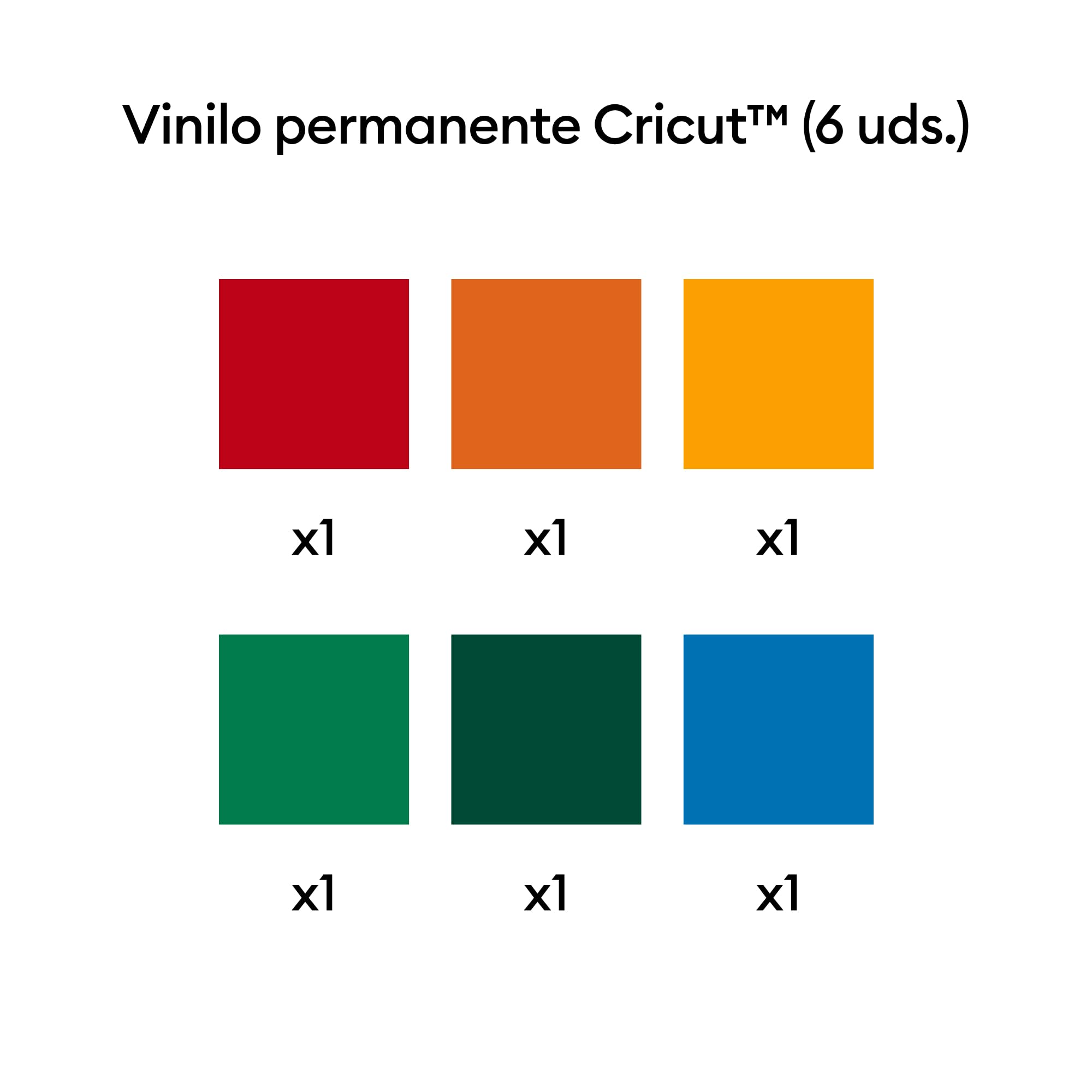 Cricut Muestreador permanente de vinilo prémium de 30 x 30 cm, 6 hojas (brillante)