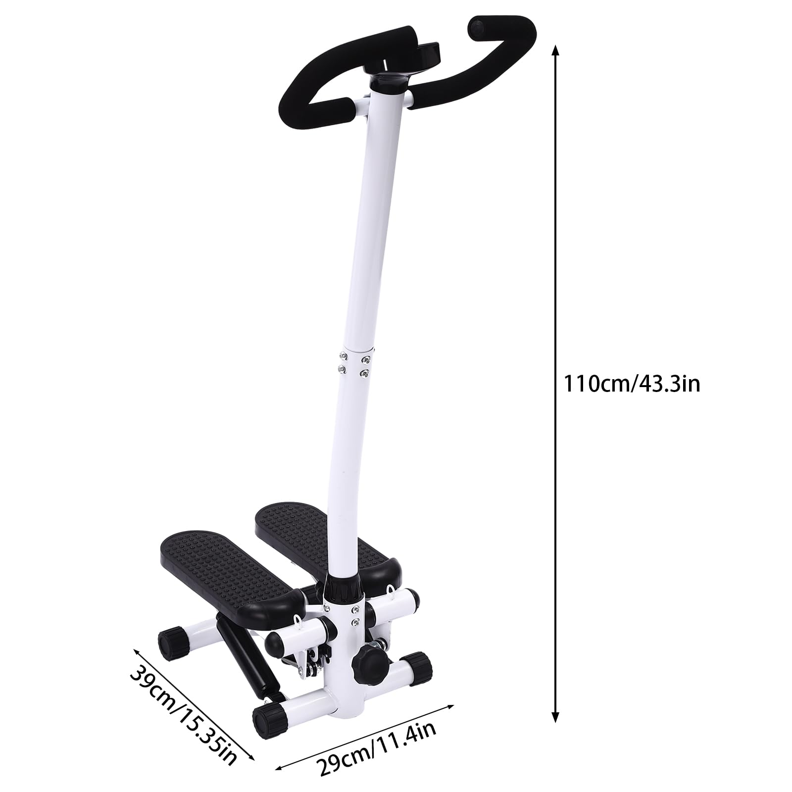 Fitness Stepper Esercizio Stepping Machine, con manubrio, tappetino, 2 fasce di resistenza, per perdita di peso, modellazione del corpo ed esercizi quotidiani, capacità di carico 150 kg