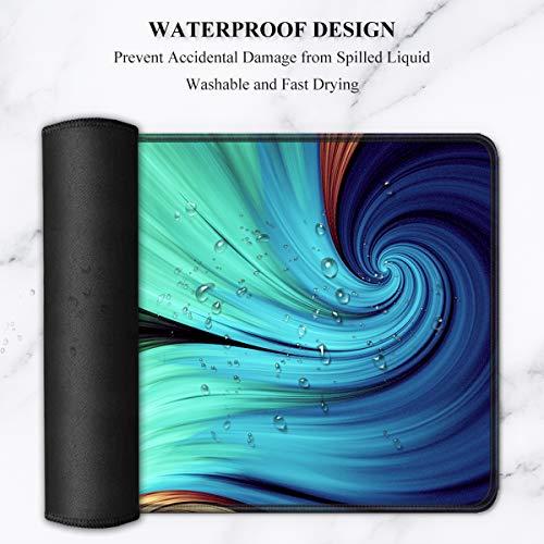 Image of Auhoahsil Large Gaming Mouse Pad, XXL 35.4 x 15.7 in Desk Mat, Peacock