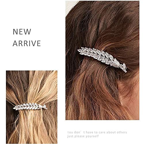 Pasadores para el cabello de cristal blanco y horquillas pequeñas para mujer 6