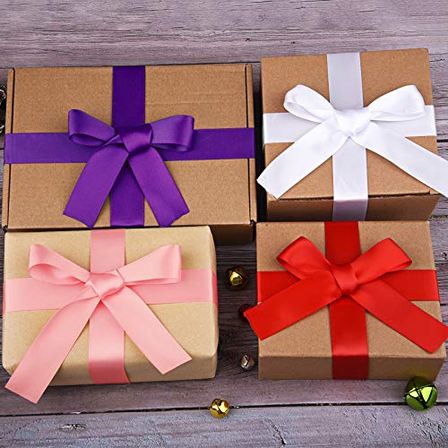 Livder 4 Rolls 1 Inch Double Face Satin Ribbons For Valentine's Day, Wedding, Baby Shower Party Decoration, Gift Wrapping (Red, White, Pink, Purple) #TOP4