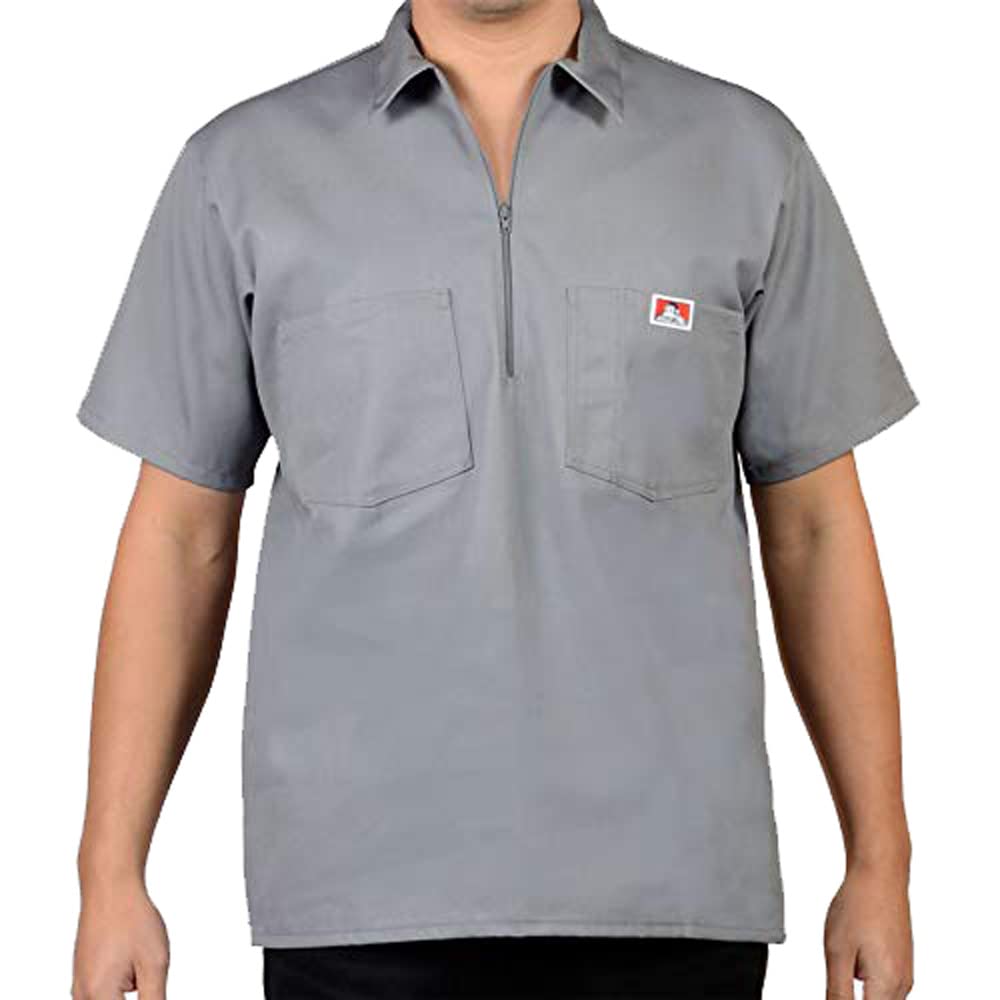 Ben Davis Short Sleeve 1/2 Zip Shirt 3X-Large Light Grey