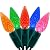 YULETIME Multicolor One-piece C6 LED Christmas Lights, Total 71 Feet 140 Count 2 Strands 35.5ft 70ct 6" Spacing Waterproof Strawberry String Light (Multi-colored)