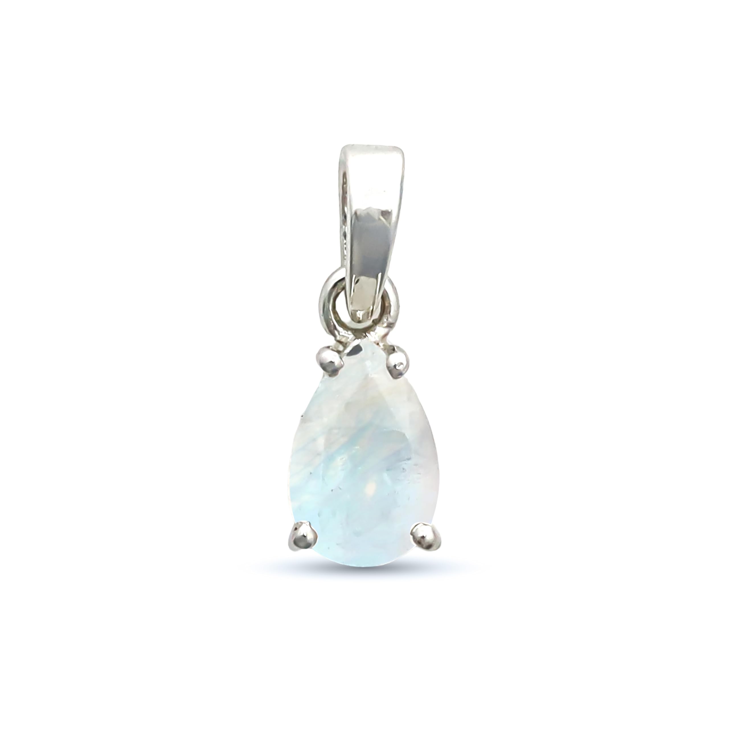 Pendentif en argent sterling 925 avec pierre de lune et breloque bohème taille poire 6 x 9 mm pour femme, bijoux SP-619