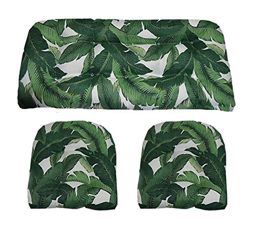 RSH DECOR: 3-Piece Wicker Tufted Cushion Set | 41&rdquo; x 19' & 19' x 19' | All-Weather Spun Fabric...