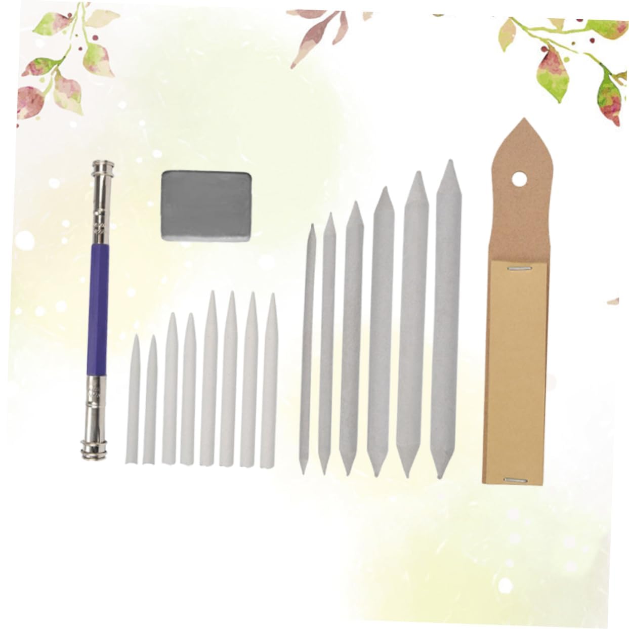 ERINGOGO Art Drawing Stump Sketch Tools with Eraser Extender Charcoal Sandpaper Durable Blending Stumps for Pencils Pastels Charcoal Art