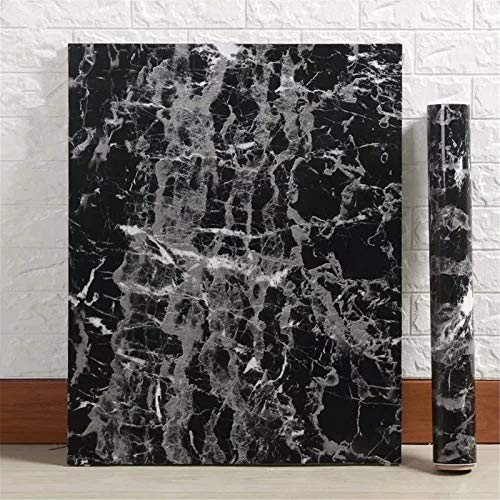 image for Yancorp Black Wallpaper Black Peel and Stick Wallpaper Marble Counter 