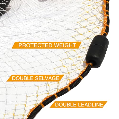 BasicGear® Pancake® Cast Net, 4ft Radius, 3/8 Mesh, 0.75lb Protected - image 5