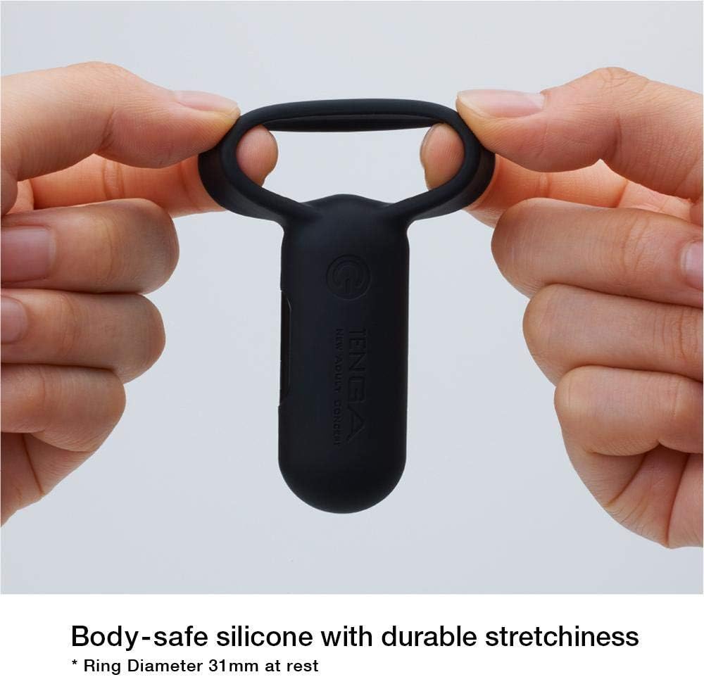 TENGA TSV-001 Smart Vibe Vibrating Ring, Stimulating Rechargeable Couple's Vibrator, Black