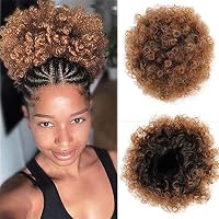 Fayasu Afro Puff Pferdeschwanz Mit Clip – Lockig, Mit Pony, Kurzes Kunsthaar, Für Schwarze Frauen, Einfaches Anlegen