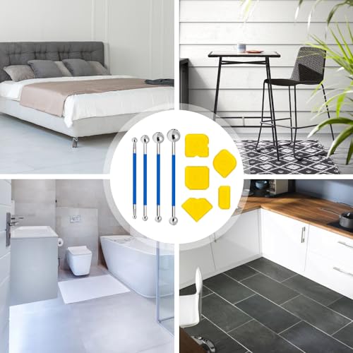 ANBOO 13 Stück Set Silikonfugen Abzieher Kugel, 3 in 1 Silikon Fugenglätter Werkzeug, Schaber Caulking Werkzeug, Metall Silikonabzieher Kit Fugenabzieher Dichtungswerkzeuge für Badezimmer