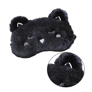 minkissy 1 Pc bandeau en peluche patch yeux bandeau yeux eye mask sleep mask blinders bande dessinée endormie avec les yeux bandés bandeau de sommeil en peluche respirant blanc