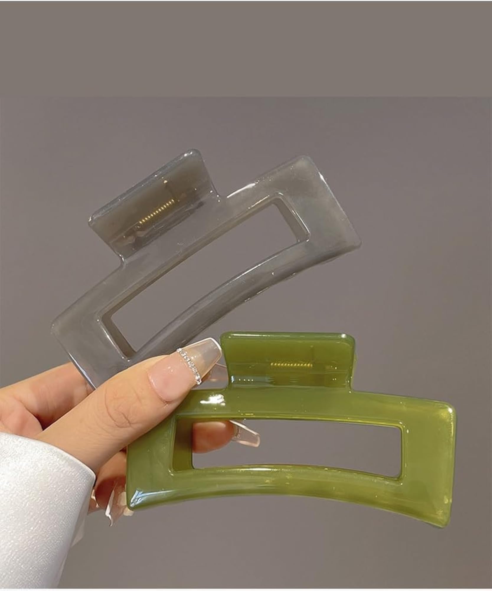 2+2 Big Hair Claw Clips, Large Jelly Clips for Women