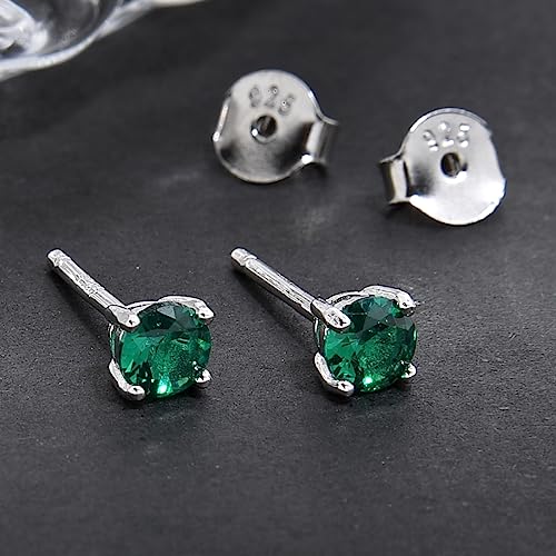 1 Pair Adabele Authentic Sterling Silver Birthstone Stud Earrings 4mm/0.25 Carat Tiny Cubic Zirconia Imitation Diamond Gemstone Hypoallergenic Nickel Free Tarnish Resistant Women Men Jewelry3