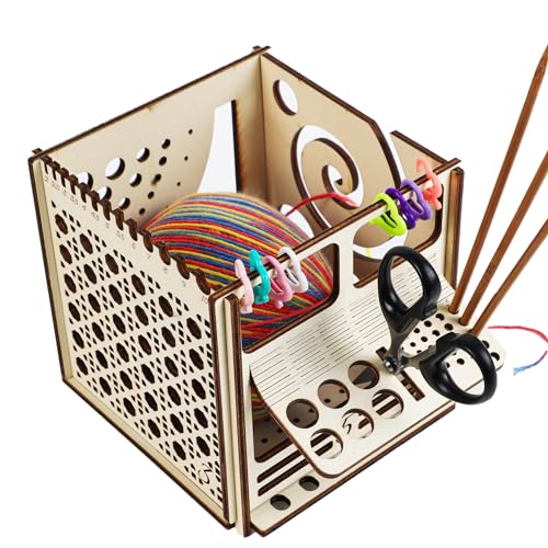 ODIWEN Garnschale aus Holz, Garnschale zum Stricken, Aufbewahrungsschale...
