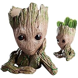 Macetas Para Cactus Originales Baby Groot Maceta, Pen Pot y Macetas, Gente del Árbol, Figura de acción para Plantas y bolígrafos de la película clásica, para Deco del Acuario/Decoración de Escritorio/Perfecto como Regalo (M1)