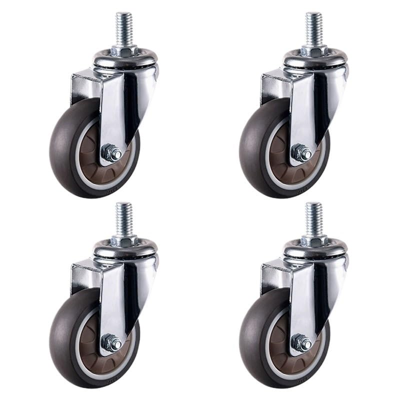 Roulettes pivotantes universelles 5 cm caoutchouc pour chaises voitures meubles 4 pièces