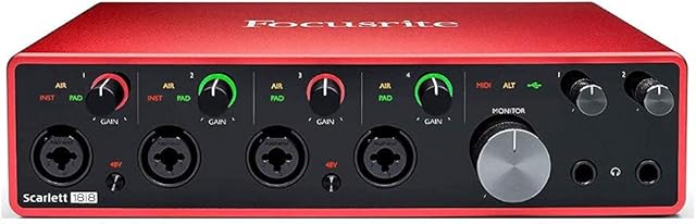 Focusrite Scarlett 18i8 3rd Gen USB Audio Interface for Recording, Producing and Engineering High-Fidelity, Studio Quality Recording, with Transparent Playback