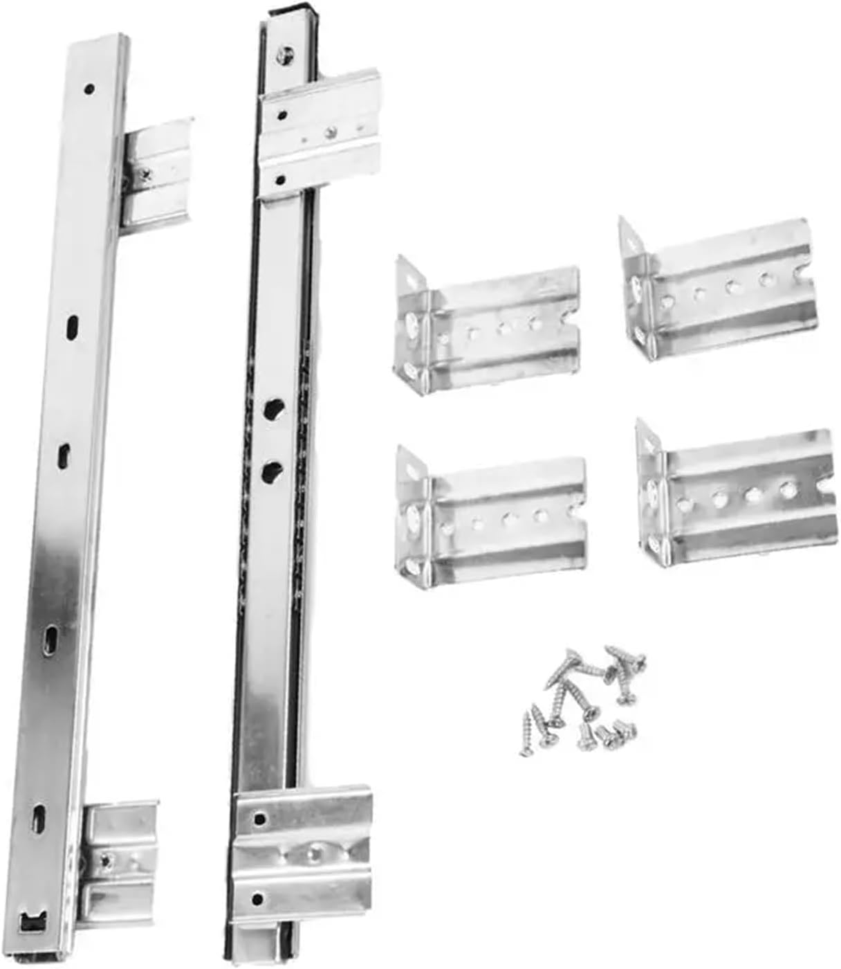 1 Pair Desk Keyboard Drawer Rail Desk Tray Slide Rail Track(Black)