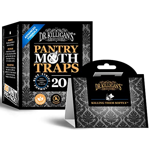 Dr. Killigan's Premium Pantry Moth Traps With Pheromones Prime | Non-Toxic Sticky Glue Trap For Food And Cupboard Moths In Your Kitchen | How To Get Rid Of Moths | Organic (20, Black) #TOP5